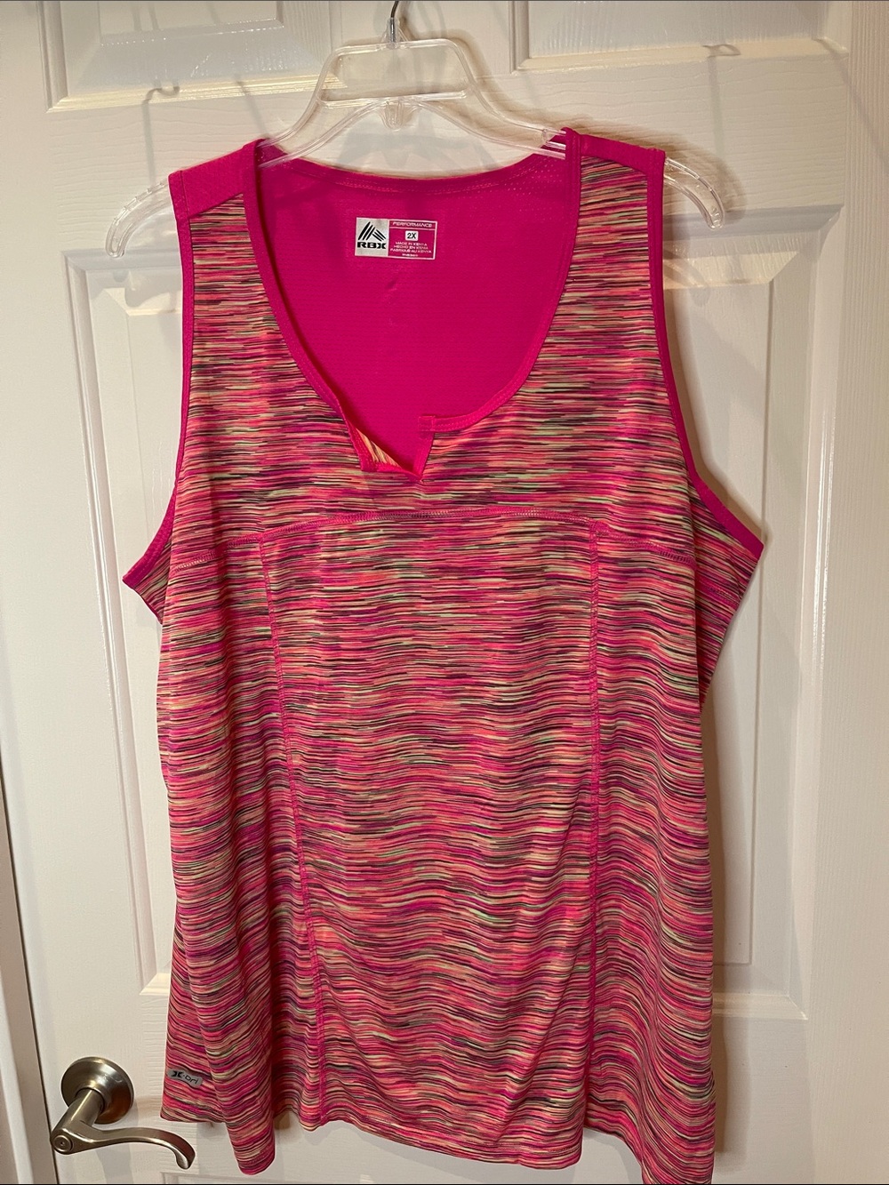 RBX Pink & Multicolor Space-Dye Scoop Neck Tank